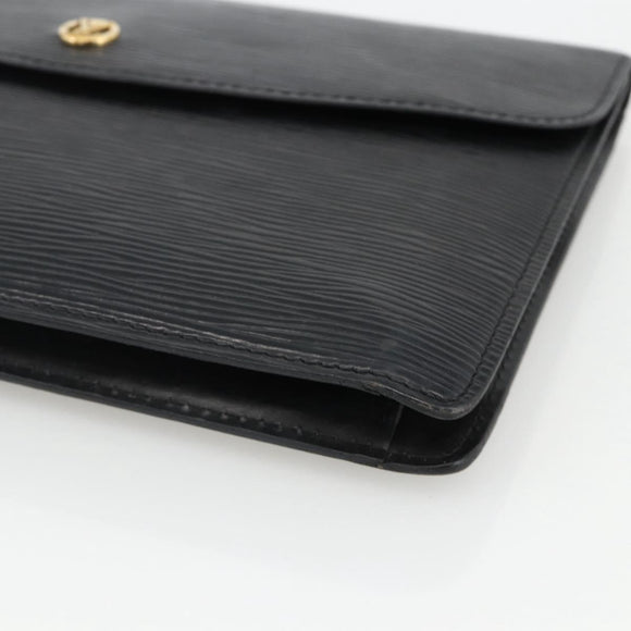 LOUIS VUITTON Epi Montaigne 27 Clutch Bag Black M52652 LV Auth ka3686