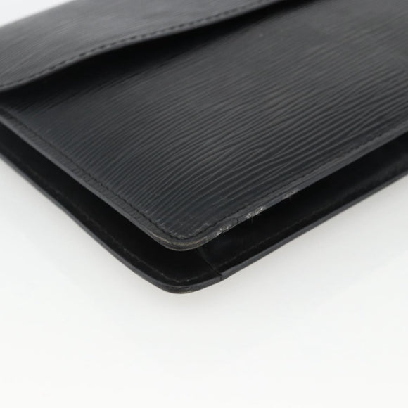 LOUIS VUITTON Epi Montaigne 27 Clutch Bag Black M52652 LV Auth ka3686