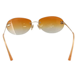 CHANEL Sunglasses metal Orange CC Auth ka3693A - 0