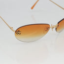 CHANEL Sunglasses metal Orange CC Auth ka3693A-7