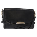 BURBERRY Shoulder Bag Leather Black Gold Auth ka370-1