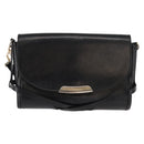 BURBERRY Shoulder Bag Leather Black Gold Auth ka370-2