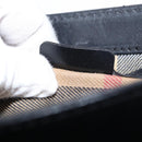 BURBERRY Shoulder Bag Leather Black Gold Auth ka370-23