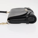 BURBERRY Shoulder Bag Leather Black Gold Auth ka370-5