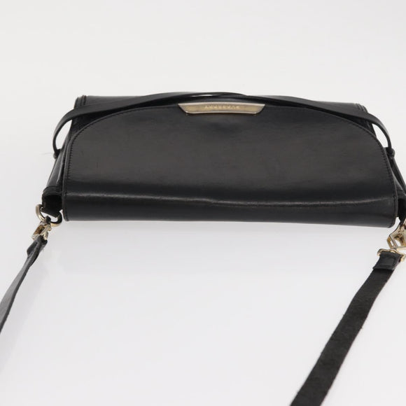 BURBERRY Shoulder Bag Leather Black Gold Auth ka370