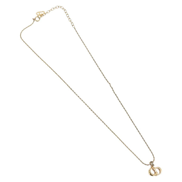 Christian Dior Necklace metal Two set Gold Auth ka3708