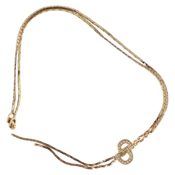 Christian Dior Necklace metal Two set Gold Auth ka3709