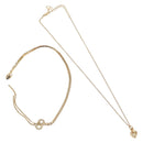 Christian Dior Necklace metal Two set Gold Auth ka3709-1