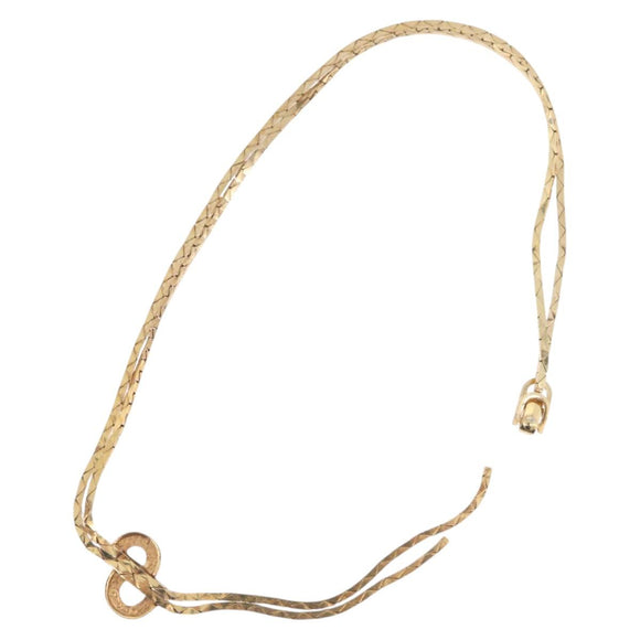 Christian Dior Necklace metal Two set Gold Auth ka3709