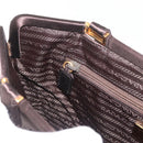 PRADA Tote Bag Satin Brown Gold Auth ka3712-20