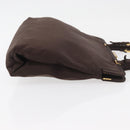 PRADA Tote Bag Satin Brown Gold Auth ka3712-3
