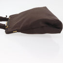 PRADA Tote Bag Satin Brown Gold Auth ka3712-4