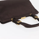 PRADA Tote Bag Satin Brown Gold Auth ka3712-6