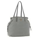 PRADA Tote Bag Nylon Gray Gold Auth ka3714A-1