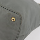 PRADA Tote Bag Nylon Gray Gold Auth ka3714A-14