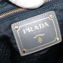 PRADA Tote Bag Nylon Gray Gold Auth ka3714A-17