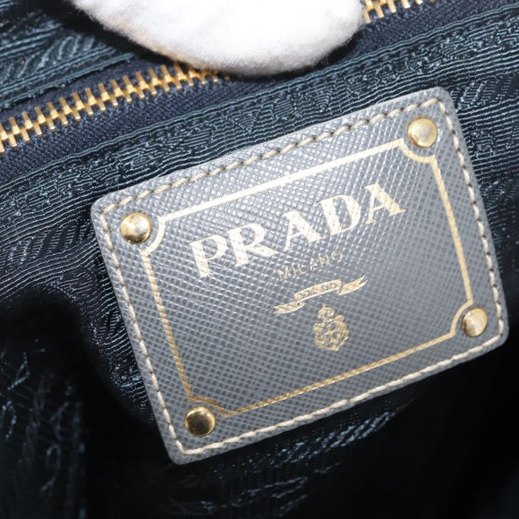 PRADA Tote Bag Nylon Gray Gold Auth ka3714A