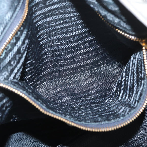 PRADA Tote Bag Nylon Gray Gold Auth ka3714A
