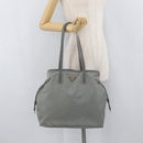 PRADA Tote Bag Nylon Gray Gold Auth ka3714A-22
