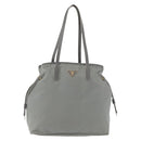 PRADA Tote Bag Nylon Gray Gold Auth ka3714A-13