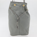 PRADA Tote Bag Nylon Gray Gold Auth ka3714A-3