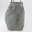 PRADA Tote Bag Nylon Gray Gold Auth ka3714A-4