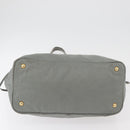 PRADA Tote Bag Nylon Gray Gold Auth ka3714A-5