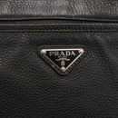 PRADA Shoulder Bag Leather Black Silver Auth ka3716-18