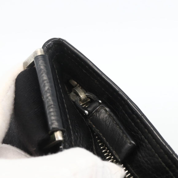 PRADA Shoulder Bag Leather Black Silver Auth ka3716