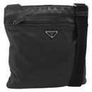 PRADA Shoulder Bag Leather Black Silver Auth ka3716-1