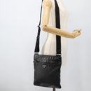 PRADA Shoulder Bag Leather Black Silver Auth ka3716-25