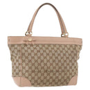 GUCCI GG Canvas Tote Bag Beige Gold 257061 Auth ka3717-1