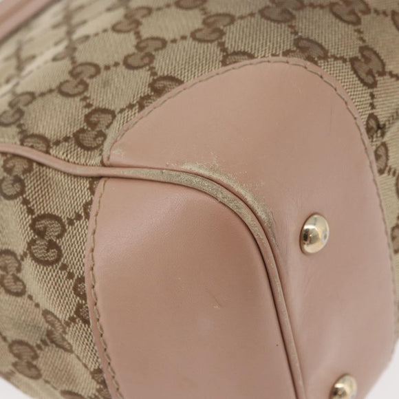 GUCCI GG Canvas Tote Bag Beige Gold 257061 Auth ka3717