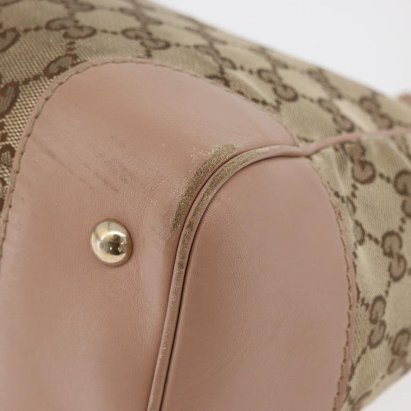 GUCCI GG Canvas Tote Bag Beige Gold 257061 Auth ka3717