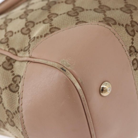 GUCCI GG Canvas Tote Bag Beige Gold 257061 Auth ka3717