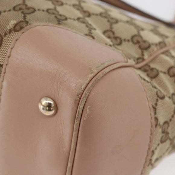 GUCCI GG Canvas Tote Bag Beige Gold 257061 Auth ka3717