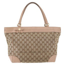 GUCCI GG Canvas Tote Bag Beige Gold 257061 Auth ka3717-13