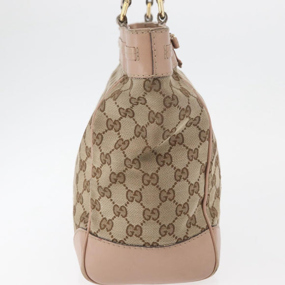 GUCCI GG Canvas Tote Bag Beige Gold 257061 Auth ka3717