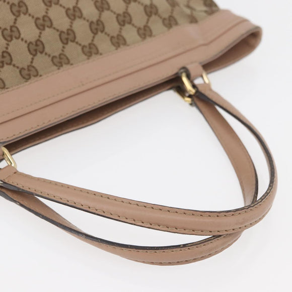 GUCCI GG Canvas Tote Bag Beige Gold 257061 Auth ka3717