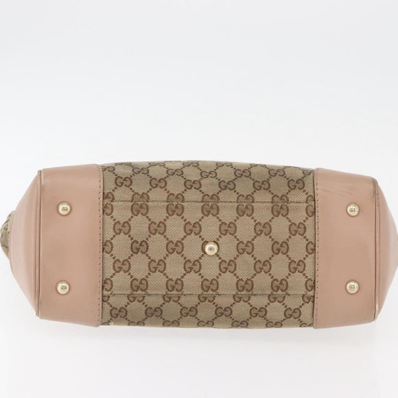 GUCCI GG Canvas Tote Bag Beige Gold 257061 Auth ka3717
