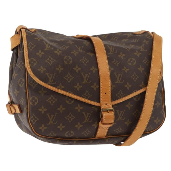 LOUIS VUITTON Monogram Saumur 35 Shoulder Bag M42254 LV Auth ka3718