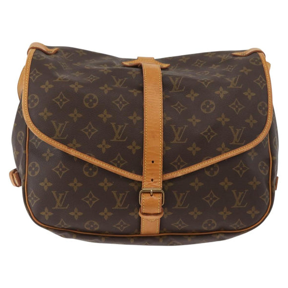 LOUIS VUITTON Monogram Saumur 35 Shoulder Bag M42254 LV Auth ka3718