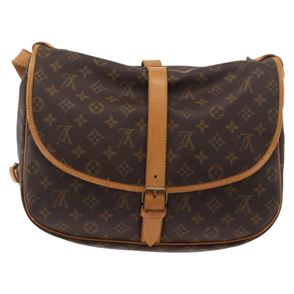 LOUIS VUITTON Monogram Saumur 35 Shoulder Bag M42254 LV Auth ka3718