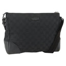GUCCI GG Canvas Shoulder Bag Black Silver 114273 Auth ka3721-1