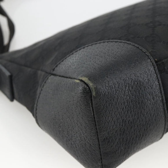 GUCCI GG Canvas Shoulder Bag Black Silver 114273 Auth ka3721