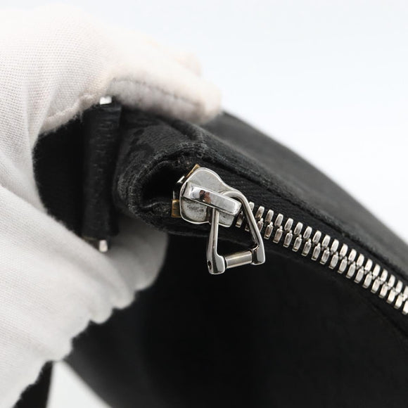 GUCCI GG Canvas Shoulder Bag Black Silver 114273 Auth ka3721