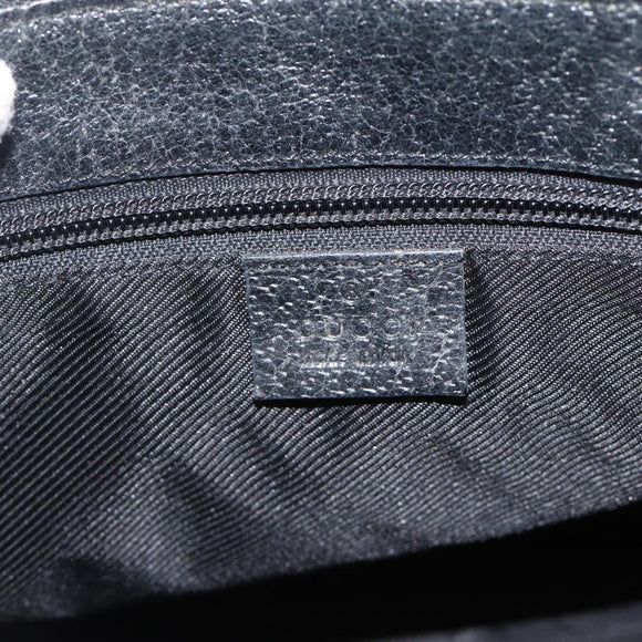 GUCCI GG Canvas Shoulder Bag Black Silver 114273 Auth ka3721