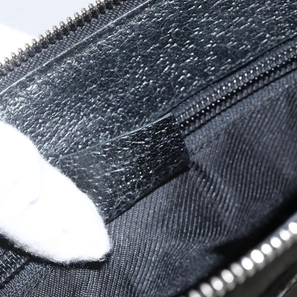 GUCCI GG Canvas Shoulder Bag Black Silver 114273 Auth ka3721