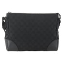 GUCCI GG Canvas Shoulder Bag Black Silver 114273 Auth ka3721-2