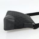 GUCCI GG Canvas Shoulder Bag Black Silver 114273 Auth ka3721-4